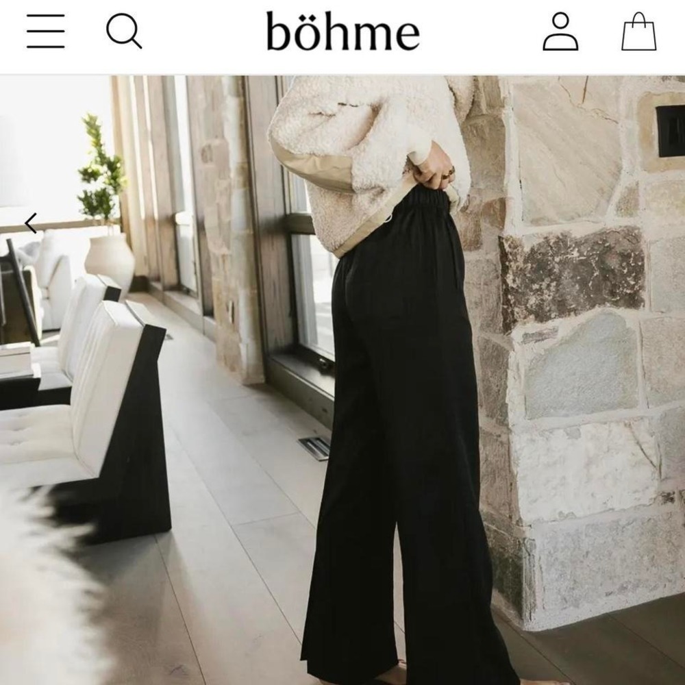Bohme black Mindy pants with back slits